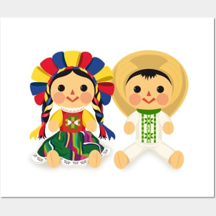 Mexican María Dolls. Mexican Otomi Dolls. Traditional Mexican Rag Dolls Posters and Art